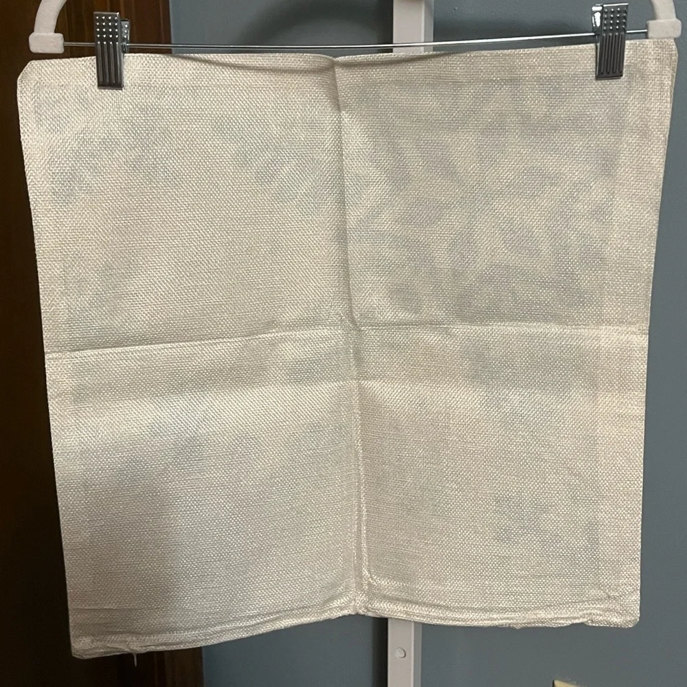 🇺🇸 $5 🇺🇸 Blue and White Winter Theme Canvas Pillow Case Covers 17.5x17.5 Set 4